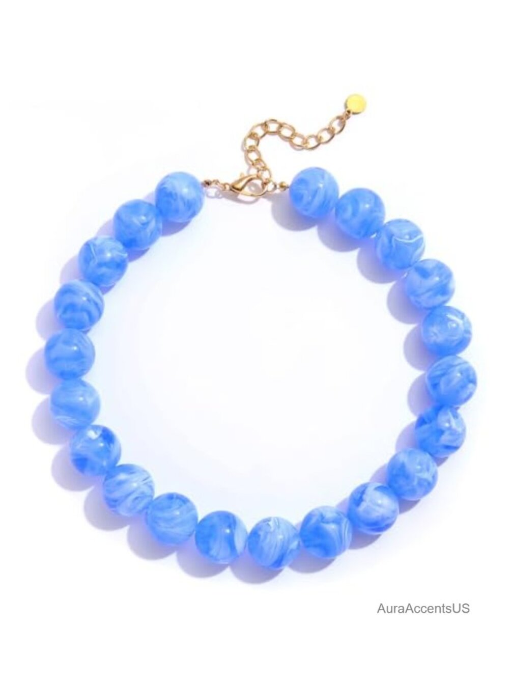 20MM Oversized Resin Bead Statement Necklace Chunky Boho Summer Beach